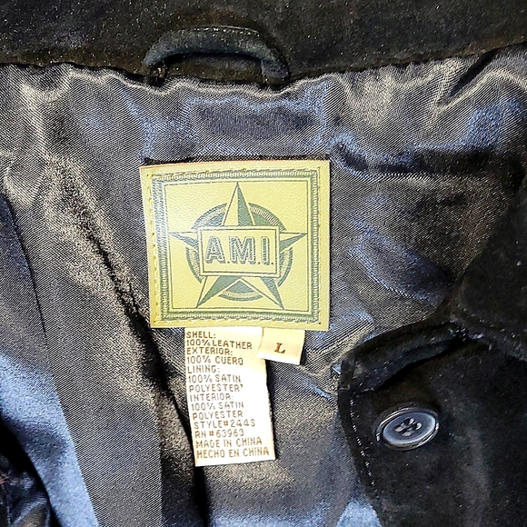 Black Suede Shirt Jacket Size Large AMI - Picture 6 of 6